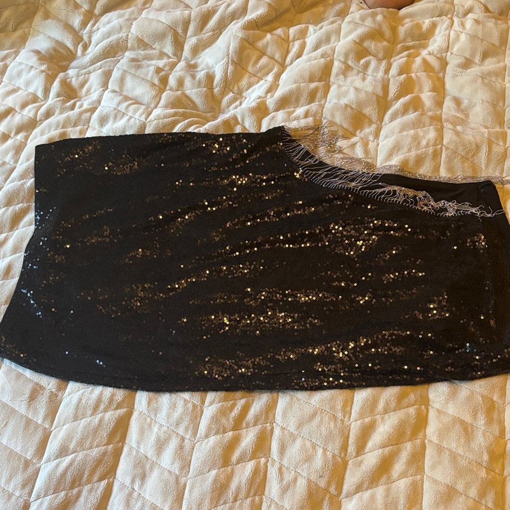 Women's Black Sequin Mini Skirt